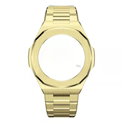 Casioak Mod Gold Case Metal Strap Green White Time Mark Green Dials 44mm [Customised Order Case Change to nautilus style yellow gold]